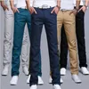 Erkekler Pantolon 2022 Tasarım Sıradan Erkekler Pamuk İnce Pant Pantolon Düz Pantolon Moda İş Katı Sky Mavi Siyah 28-38