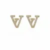 Fashion designer stud earrings jewelry for women 18k gold plated silver letters crystal rhinestone wedding party gift statement earring