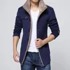 Men's Jackets Men Coat Trench Plush Lining Stand Collar Solid Color Coldproof Autumn Winter Single Breasted Mid-length Windbreaker