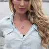 Brincos de colar define moda prateada amor coração cristal pingente pingente birthstone jóias para mulheres