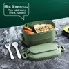 Servis uppsättningar mikrovågsugn för vuxna picknick container skola bärbar japansk bento lunchlåda barn kawaii söt