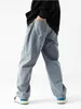 Jeans pour hommes European And American High Street Men's Straight Loose Streamer Design All-match Washed Pants Denim