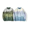 Men's Sweaters Oversize Knitted Sweater Men Fashion Japanese Autumn Cartoon Tie-dye Pullover Casual Male Hip Hop Streetwear Loose Pull Homme