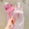 Hair Accessories Kids Girls Hairband Crown Princess Veil Headband Hairpin Stage Props Children's Birthday Gifts