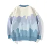 Men's Sweaters Oversize Knitted Sweater Men Fashion Japanese Autumn Cartoon Tie-dye Pullover Casual Male Hip Hop Streetwear Loose Pull Homme