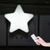 Nachtlichten Remote Controller Star Led plug-in Lichtsensorregeling 3 lichtheid Timer Bedmuurlampen Baby Slapen