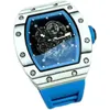 RM armbandsur Milles Hollow Watch Carbon Mechanical Watches Fullt Men's Fiber Out Personalized Tape BPNO