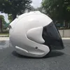 Motosiklet Kaskları 3 Yarım Kask Lokomotif Yarışı Yaz Işık Kapakete Siyah Beyaz