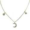 Cheker Little Moon Xingx com Diamond Elegant Colar Colar