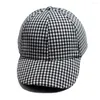 Ball Caps Vintage biały czarny kapelusz w kratowniczej czapce kobiet letnie jesienne panie baseballowe