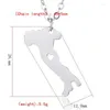 Chains Italy Map Necklace Silver Color Stainless Steel Pendant Women Memorial Jewellery