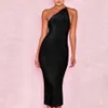 Party Dresses Women's Bandage Dress One Shoulder Midi BodyCon 2022 Summer Sexy Elegant Outfits Black White Rose Red Club Evening Party Dresses T220930