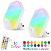 Luces nocturnas 1 unids LED Plug Light Mini RGB Sensor Control Nightlight EU EE. UU. Lámpara regulable para niños Iluminación de sala de estar con Rem