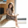 Girl Dresses YouSeason 2022 اثنين من الطبقات تطريز الفتيات فضفاضة اللباس القطن طفل طفل أميرة أمي وابنته الصيف برايف