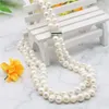 Chains 2 Rows 8-9mm White Akoya Saltwater Pearl Necklace 17-18inch Beads Hand Made Jewelry Making Natural Stone Wholesale Price