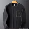 Männer Hoodies Licht Luxus Europäischen Waren High-end Gekämmte Baumwolle Patch Tasche Pullover männer Rundhals Gestrickte Kleidung