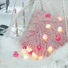 Strings Romantic LED Heart Shape Cotton Ball Table Lights Wire String Light For Christmas Wedding Lighting Garland Strip Home Party