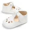 First Walkers 2022 Ly Casual Lovely Girls Kids Prinses Crib Schoenen Leer Solid Hollow Out Butterfly-Knot Hook Baby 0-18m 4 Style