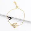 Strand Heart Diamond Micro Inlaid 18K Guldpl￤tering av h￶g kvalitet Justerbar kedja Pendant Armband Kvinnors lyxg￥va Brud