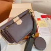 3pcs مجموعة العملات المعدنية محفظة مصممة كروسة حقيبة محفظة النساء الكلاسيكية pochette felicie الجلود السحاب الفاخرة الكتف الحقائب حقيبة رسول محفظة