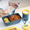 Dijkartikelen sets 1100 ml milieuvriendelijk materiaal lunchbox BPA gratis Bento Microwave Container met bestek