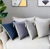 Pillow Supersoft Corduroy Cover With Contrast Zipper Decoration Beige Grey Stripe Home Decor Case 45X45CM