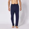 Calça de dormir masculina de tamanho masculino calças de sono de sono modal de mola primavera verão longa calças casuais casuais solteiras L-4xl