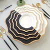 Dinnerware Sets Sunflower Black And White Plate Set High-end Golden Edge Ceramic Western Banquet Dinner Plates Nordic Tray