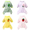 Hondenkleding schattig fleece kleding fruit geprinte honden pyjama's warm huisdier 4-poot jumpsuit voor kleine medium chihuahua Yorkies in het algemeen