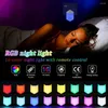 Luces nocturnas 1 unids LED Plug Light Mini RGB Sensor Control Nightlight EU EE. UU. Lámpara regulable para niños Iluminación de sala de estar con Rem