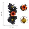 Dekorativa blommor halloween dekoration simulering blommor svart vägg hängande ornament konstgjorda solros diy semesterfest