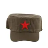 Berets Militaire Cap Red Star Borduurwerk Hoed Army Green Flat Hats For Men Women Vintage Bone Male Vrouwelijke Zon