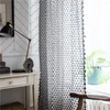 Curtain 1.5M Width Geometric Printing Cotton Linen Tassels Home Office Window Decoration Supplies