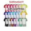 UPS New Sublimation Bleached Mens Heat Men's T-Shirts Transfer Party Bleach Shirt Polyester T-Shirts US Men Women Supplies