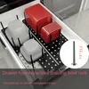 Hooks Drain Bowl Rack For Kitchen Accessories Combined Partition Drawer Type Bathroom Shelf Non Slip Plastic Home Garden