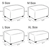 Chair Covers Design Jacquard Durable Stretch Footrest Ottoman Cover Folding Storage Stool Furniture Protector Soft Rectangle Slipcover