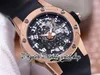 V9F 2022106301 CRMA3 Orologio meccanico automatico da uomo Lancette vertiginose Cassa in acciaio oro rosa Quadrante scheletrato Cinturino in caucciù nero Ultimi orologi eternità Super Edition