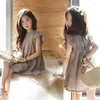 Girl Dresses YouSeason 2022 اثنين من الطبقات تطريز الفتيات فضفاضة اللباس القطن طفل طفل أميرة أمي وابنته الصيف برايف