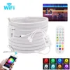 Paski LED Neon Light RGB Waterproof Elastyczna Wstążka Znak DC 12V 72LEDS/M Dioda taśmy Wi-Fi 0,5m-5m Pasek zdalny