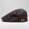 Bérets CNTANG marque hommes béret rayé Plaid mode casquette plate pur coton rétro français Golf décontracté été chapeau de soleil réglable