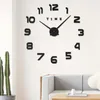 Horloges murales bricolage horloge multicolore effet miroir décoration de la maison autocollants acryliques Style Simple muet Quartz salon bureau rond