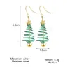 Hängende baumelnde Ohrringe für Frauen und Mädchen, Pentagramm-Perle, grüner Weihnachtsbaum-Ohrring, süßes Weihnachtsgeschenk, Modeschmuck