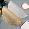 Table Mats 4Pcs PVC Hollow Insulation Placemats European Lotus Leaf Pattern Kitchen Coffee Mat Board Home Decoration