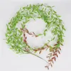 Decorative Flowers 2pcs 95cm Artificial Flower Vine Fake Leaves Rattan Home Decor Green Water Willow Hanging Wall Plants