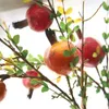 Party Decoration 4 Heads Simulation Pomegranate Fruit Bean Branch Berries Artificial Flowers Home Wedding Fake