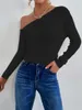 Women's Sweaters Cropped Pullover Sexy White Knit Bottoming Sweater Autumn 2022 Women Cloting Off-shoulder Short Spring Lady Office Top