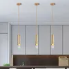 Pendant Lamps Nordic Modern Light Luxury LED Golden Chandelier Lamp Indoor Bedroom Bedside Study Living Room Home Decoration