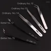 Nail Art Kits 1Pc Anti-Static Curved Stainless Steel Straight Eyebrow Tweezers Eyelash Extension DIY Tools Kit