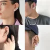 Pendientes traseros Punk Cool Metal abstracto recorte personalidad gótica llama oreja Clip para mujeres hombres niñas fiesta joyería P7d6