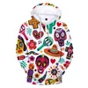 Men's Hoodies Day Of The Dead Sugar Skull Funny Hoodie Hip Hop Graphic Sweatshirts Poleron Hombre Streetwear Unisex Harajuku Tracksuit